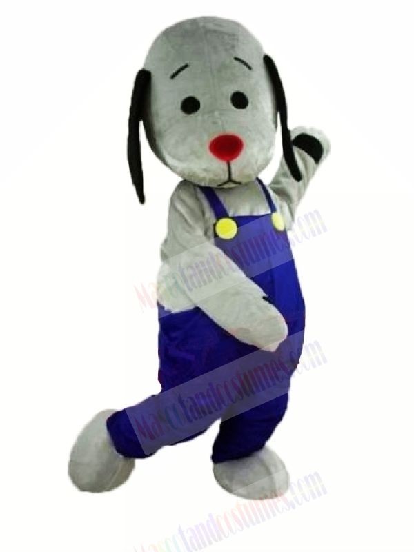 Grey Dog with Red Nose Mascot Costumes Animal	