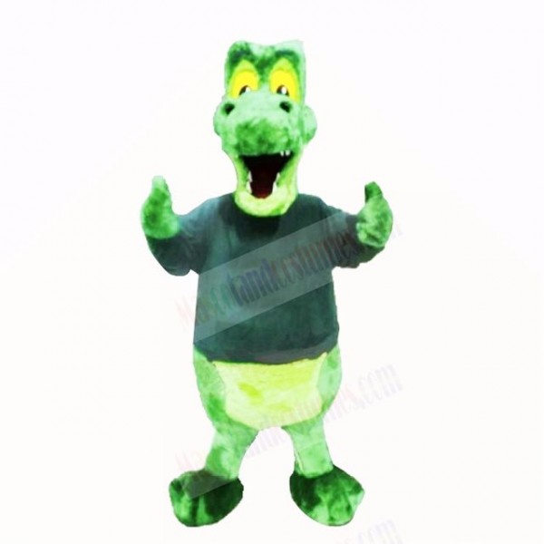 Green Alligator with Black Shirt Mascot Costumes School