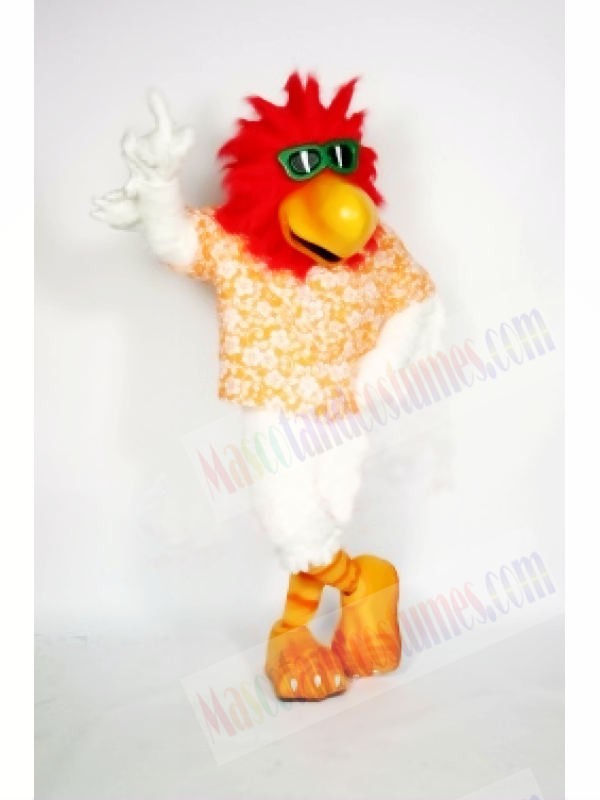 Cool Rooster with Red Hair Mascot Costumes Animal