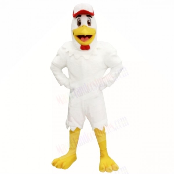 Sport Chicken with Red Hat Mascot Costumes Adult