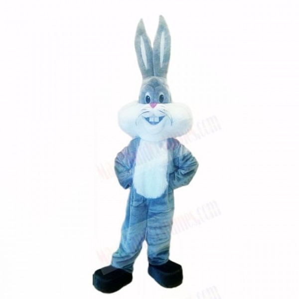 Grey Lightweight Rabbit with Long Ear Mascot Costumes Cartoon