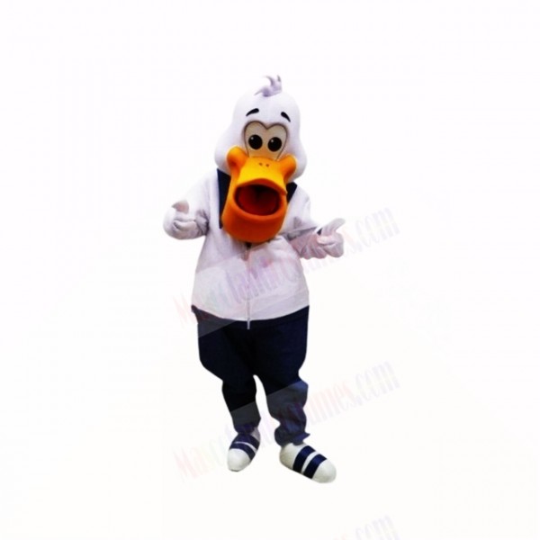 Sport Pelican with White Clothes Mascot Costumes Cartoon